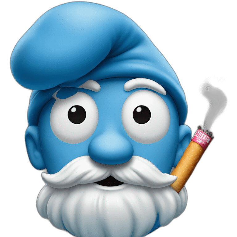 unhealthy looking papa smurf with ciggy emoji