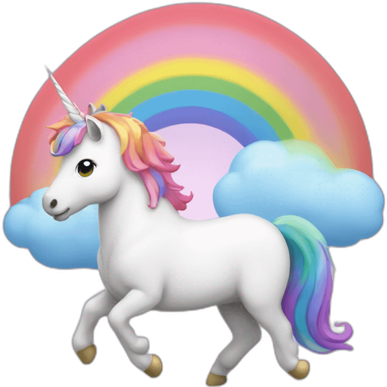 Unicorn with rainbow in the background emoji