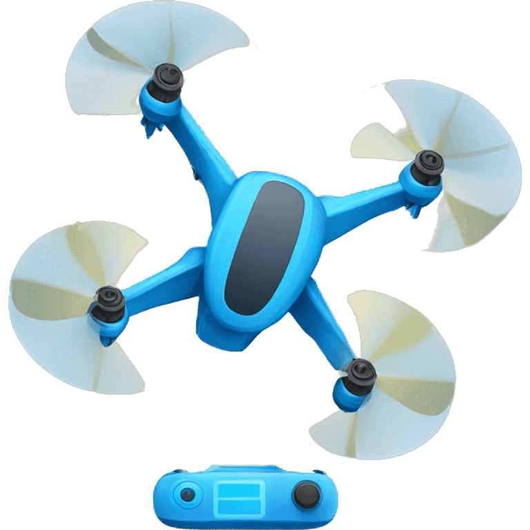 a blue drone emoji