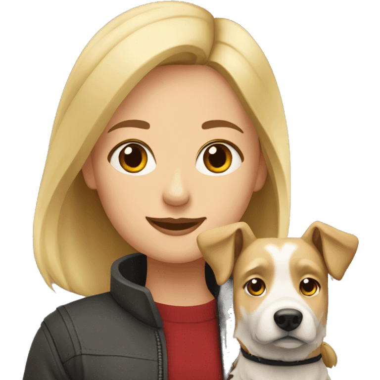 Blond girl with shepard dog  emoji