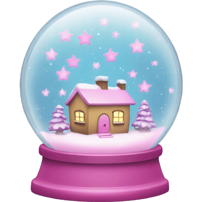 snowglobe with pink stars  emoji