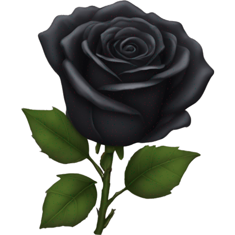 Black rose cute emoji