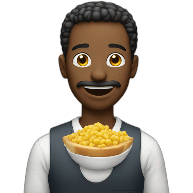 A man eating emoji