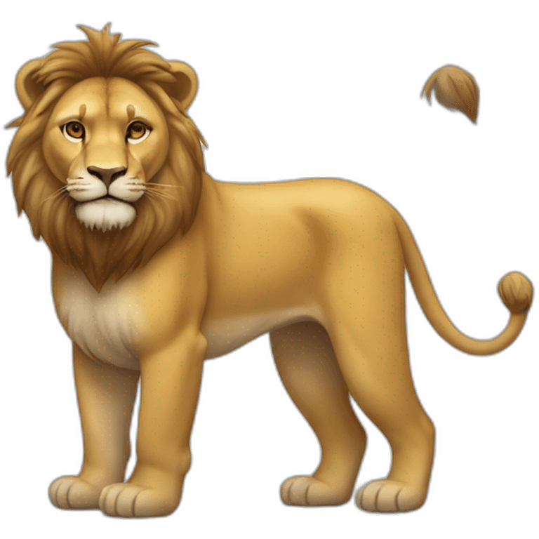 Un leon con cuerpo humano emoji