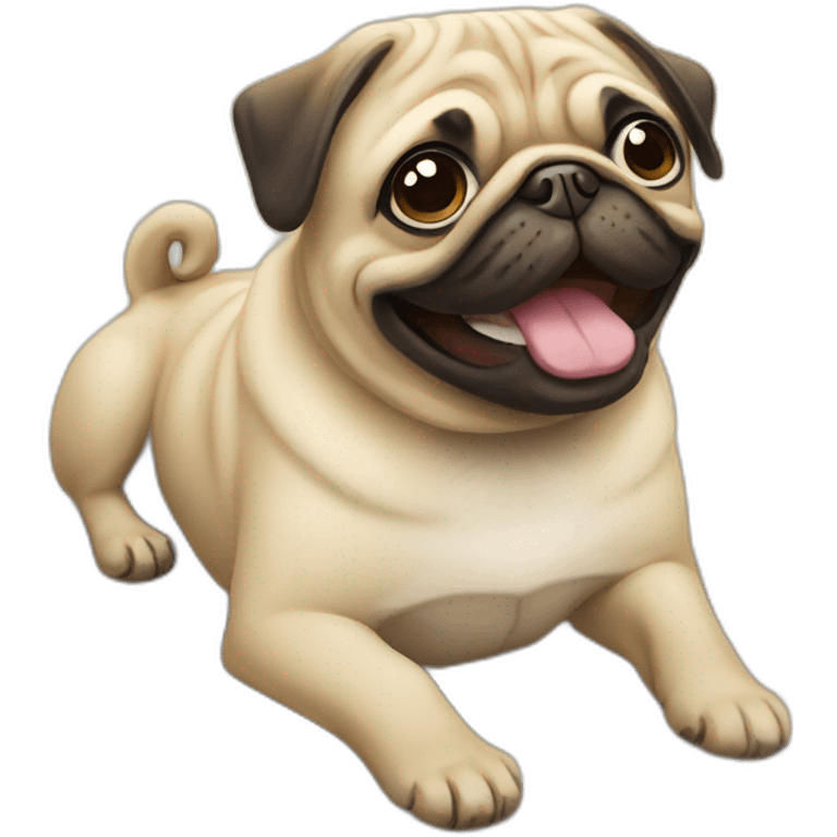 Pug in a beach smiling emoji