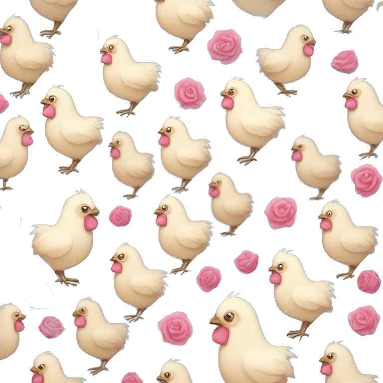 gallina rosa y azul emoji