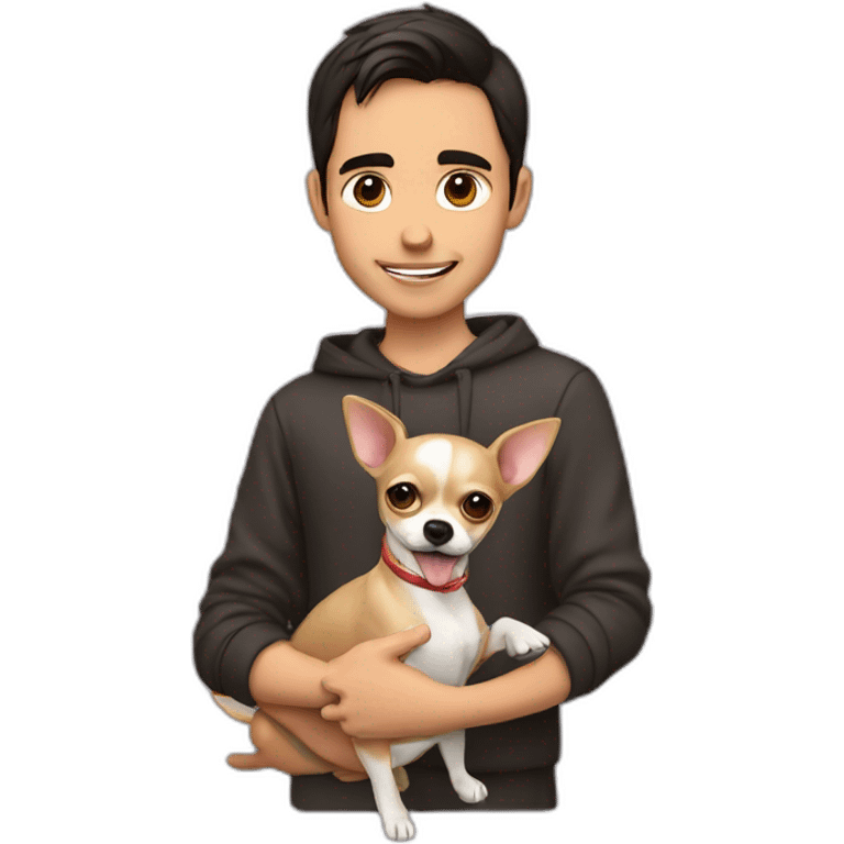 joven rubio con perrito Chihuahua emoji