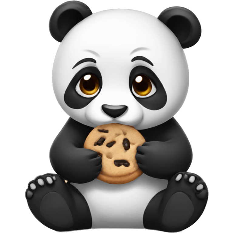 panda eating cookies emoji