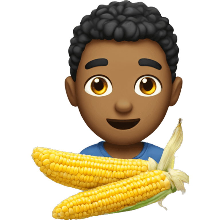 Lou from bunked eating corn emoji