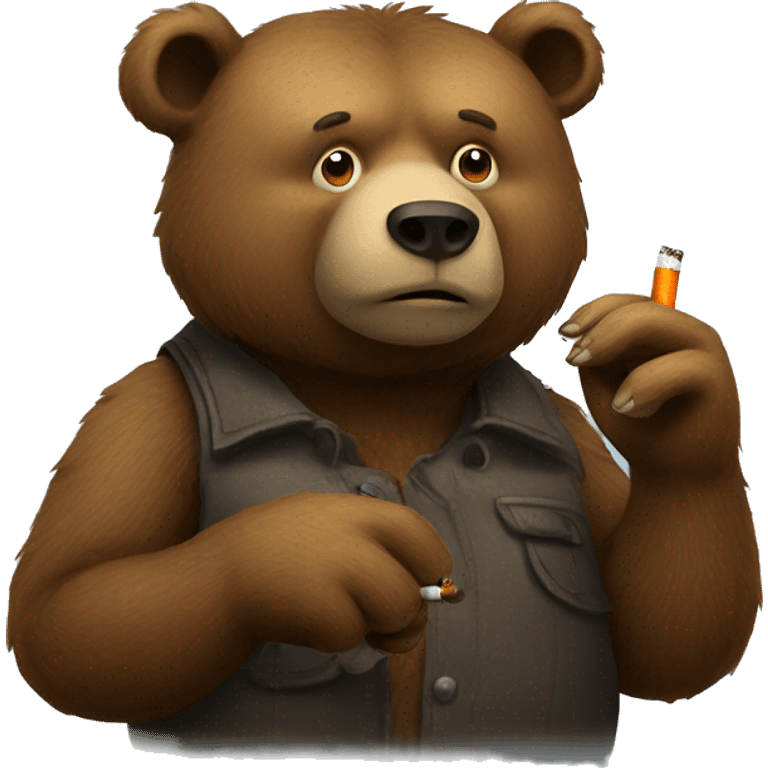 bear smoking cigarette emoji