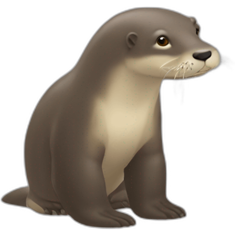 Une loutre sur un éléphant emoji