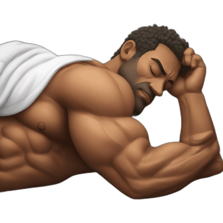 bodybuilder sleeps emoji