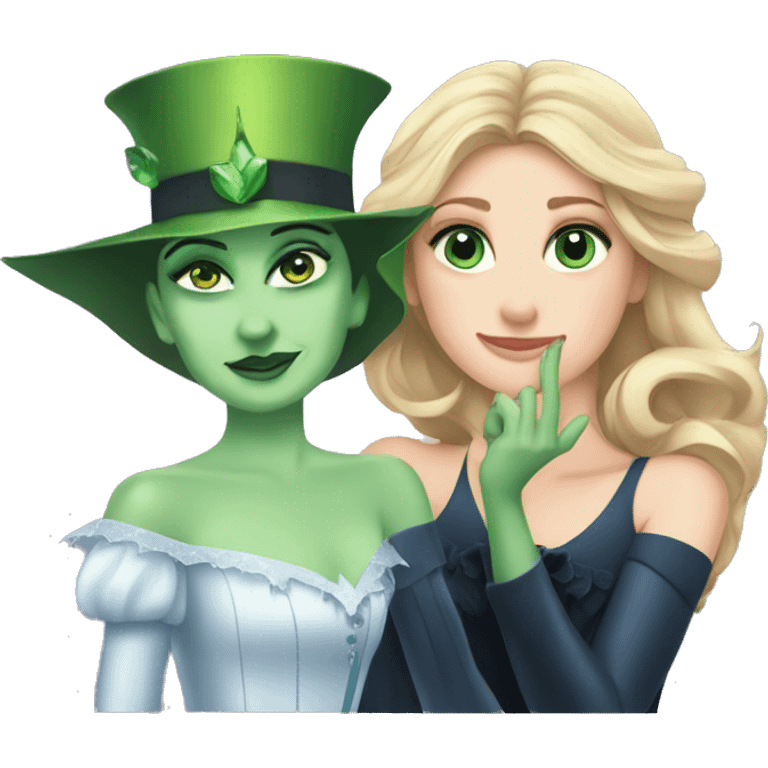 Glinda and elphaba from wicked with hand on head emoji