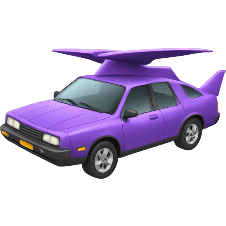 Flying car purple emoji