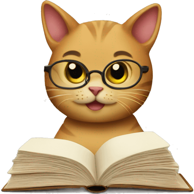 cat reading a book emoji