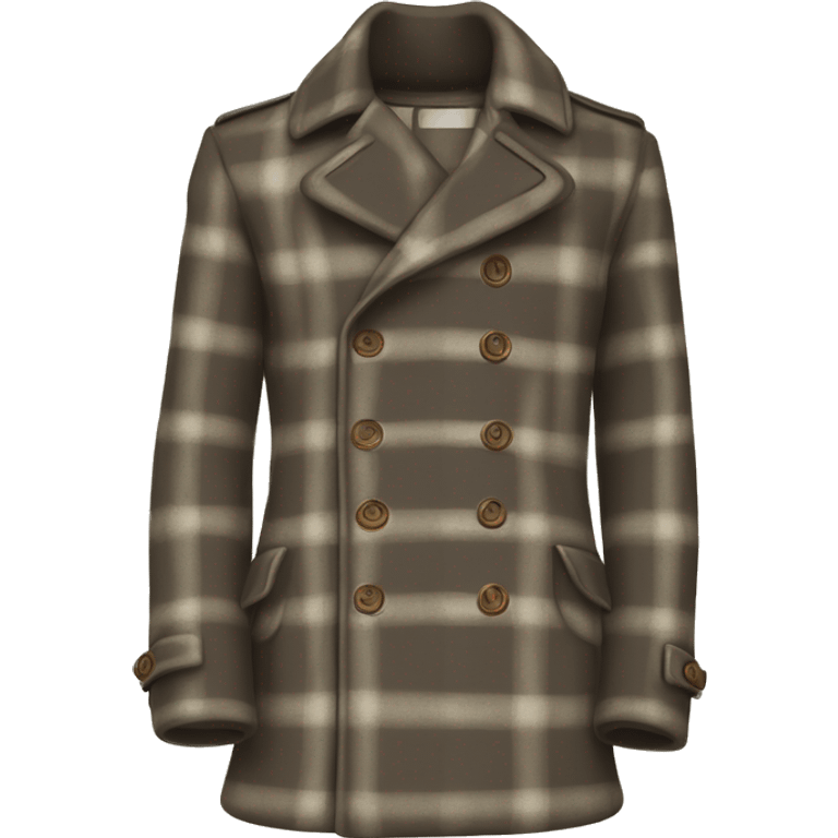 Plaid wool pea coat  emoji