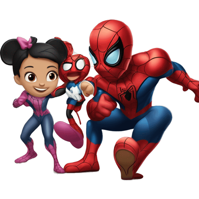 Spiderman, Avengers and Iron Man with Mickey Mouse and Minnie Mouse emoji