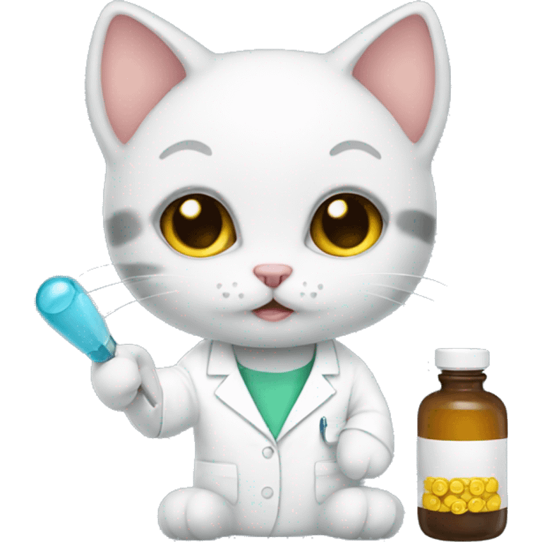 Kitten pharmacist emoji