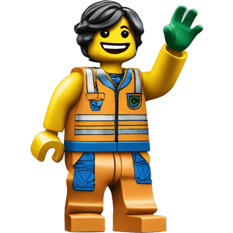 lego character waving emoji