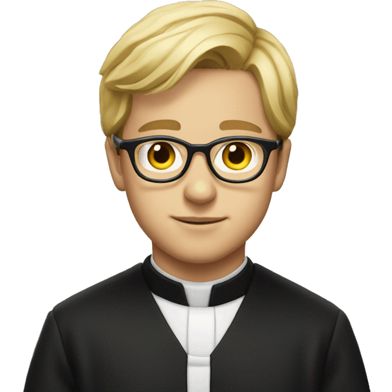 young priest with glasses and blond hair emoji