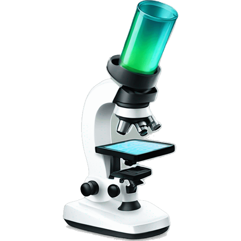 microscope with colorful slide cute emoji