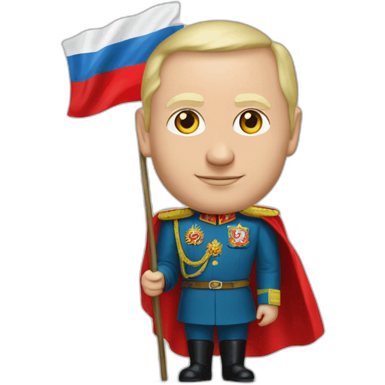 Vladimir poutine avec un drapeau sovietique emoji