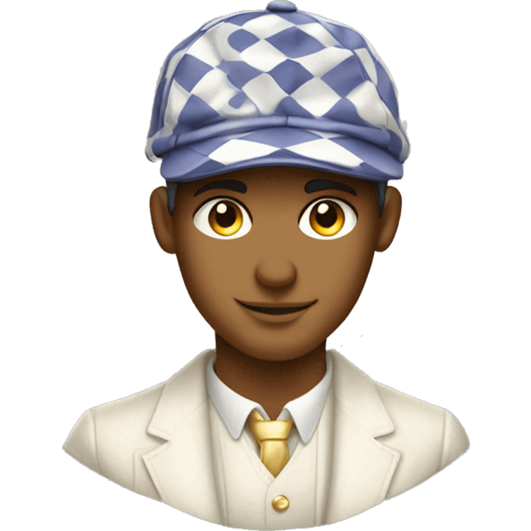 gatsby style big flat check cap isolated emoji