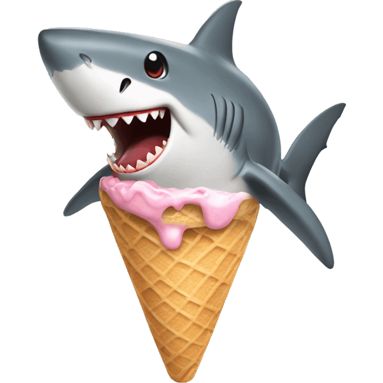 Shark eating ice cream emoji