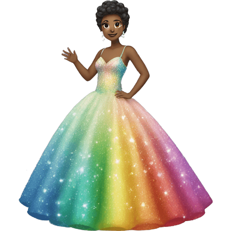 rainbow sparkle ball gown emoji