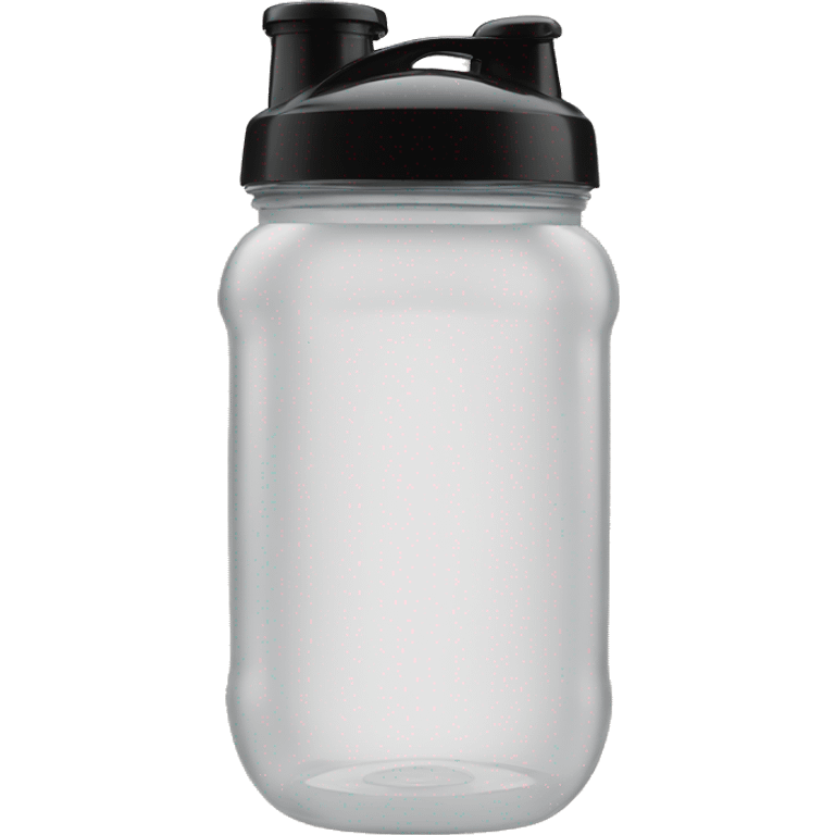 Gym shaker clear with black lid, no face emoji