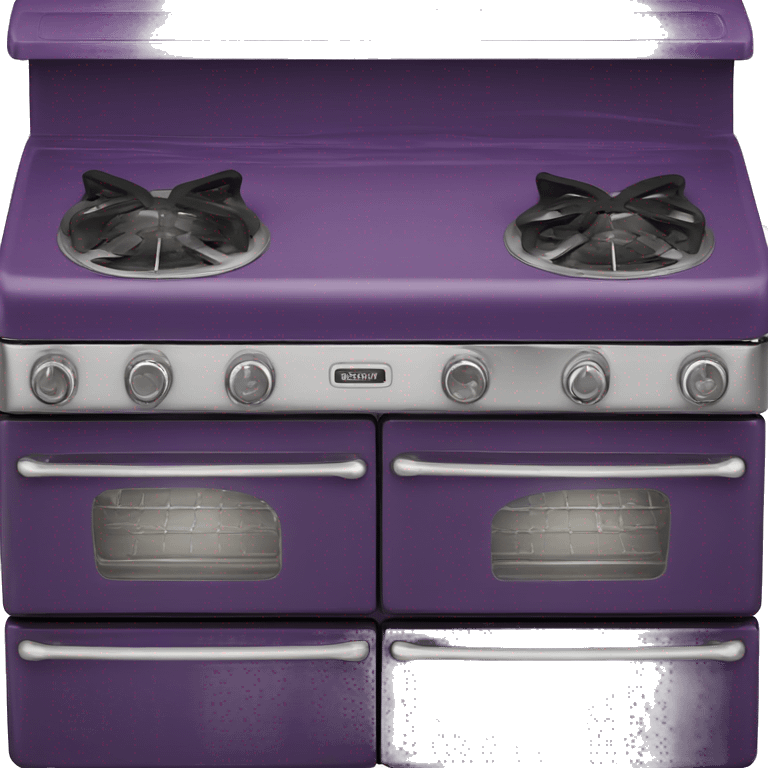 Realistic dark purple vintage stove with double oven emoji