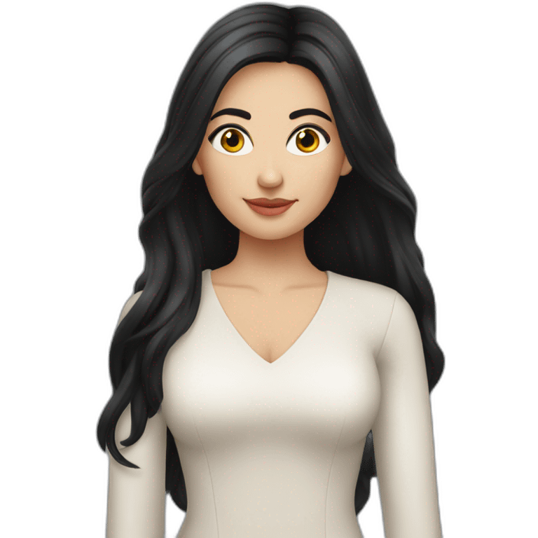 Pretty Romanian woman with loose black hair emoji