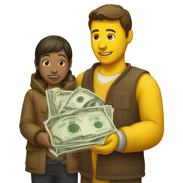 Giving money to a begger emoji