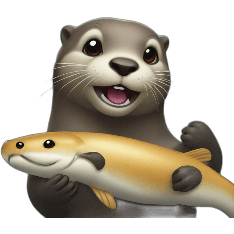 otter with fish emoji