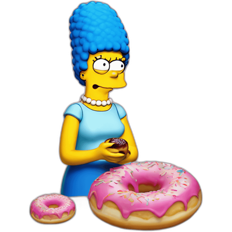 Marge des simpsons qui mange un donut emoji