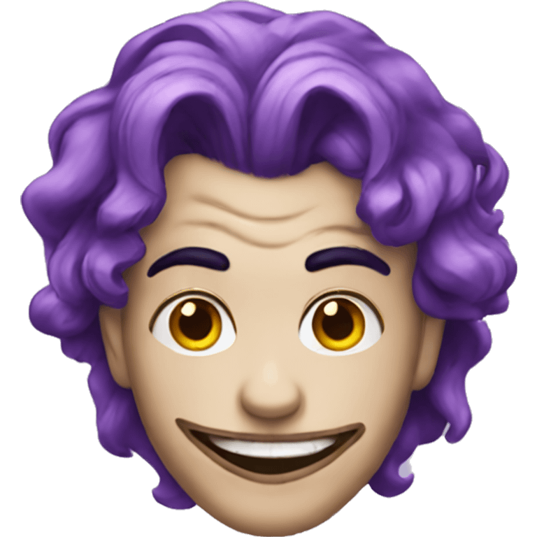 Emoji with Joker makeup and purple hair  emoji