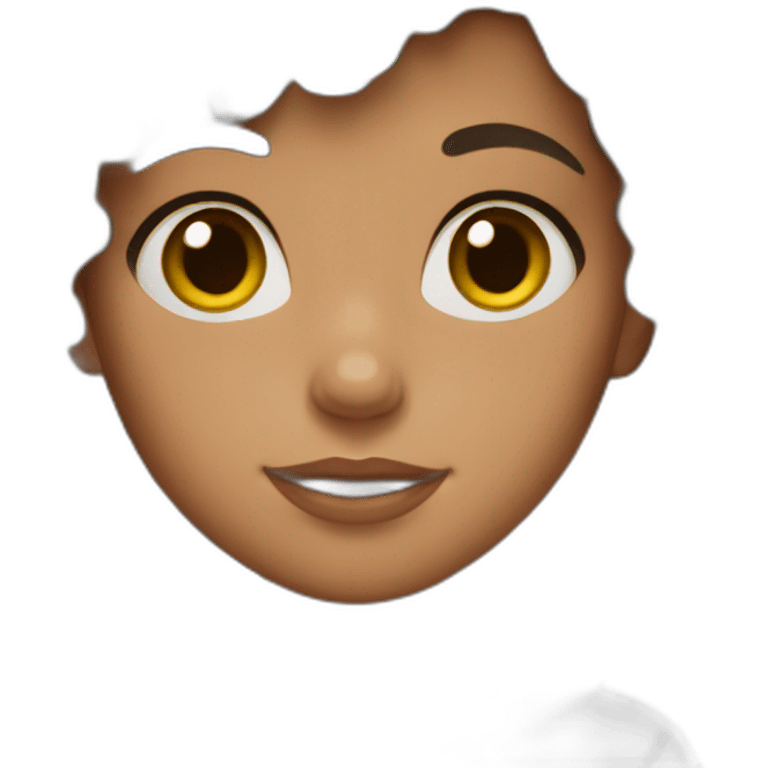 Brunette girl with curly hair emoji