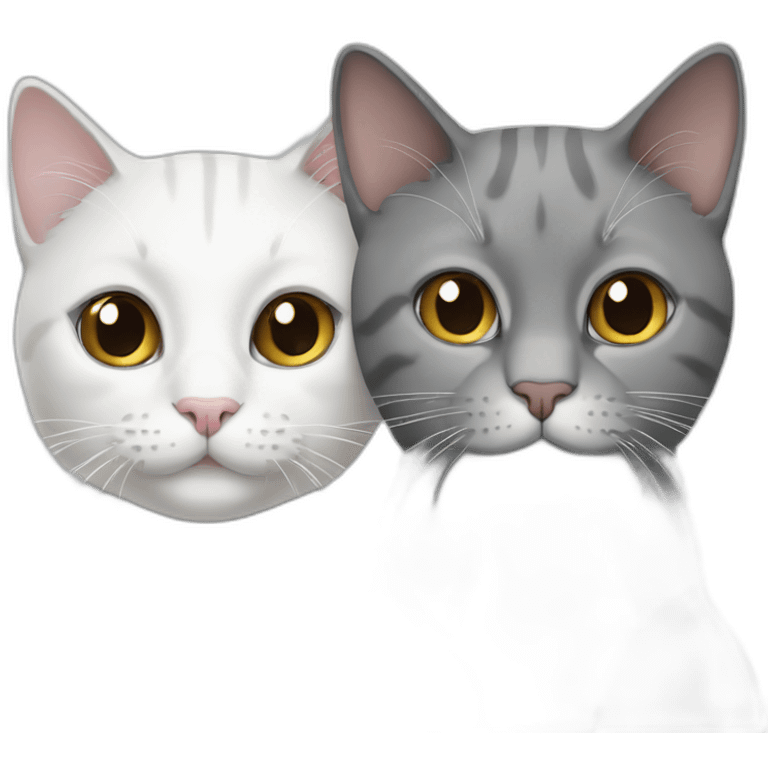 two white and one gray cat 3 cats emoji