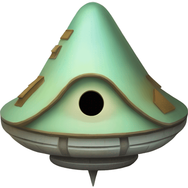  Pretty nice flattened UFO alien spaceship shaped birdhouse —no emoji  emoji