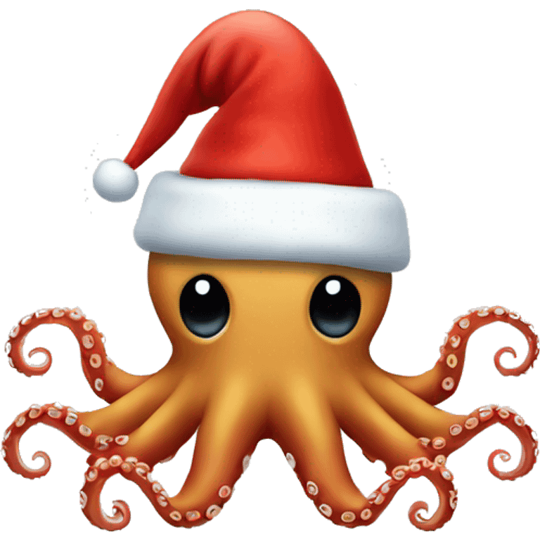 octopus wearing santa hat emoji