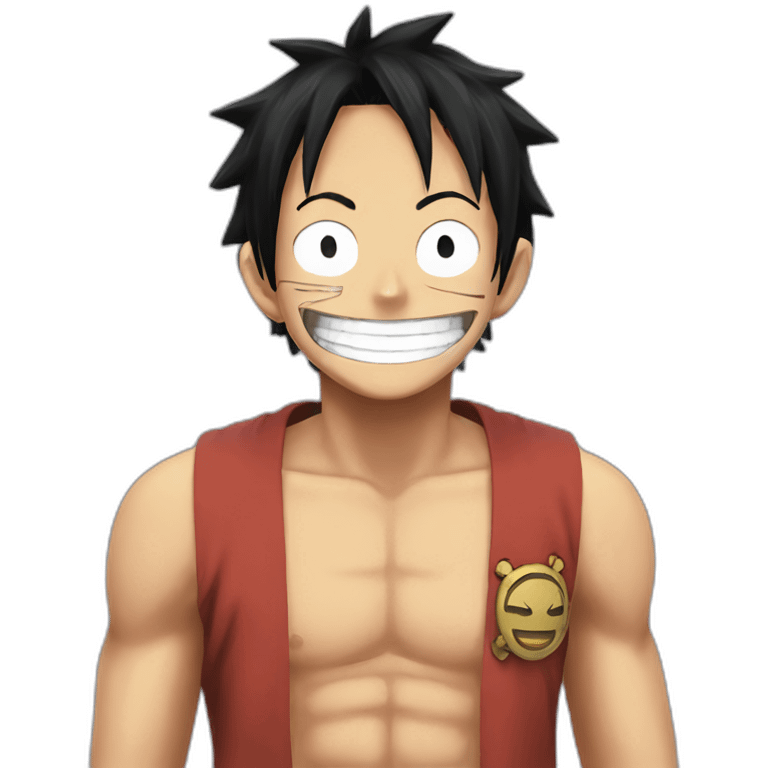 luffy with scar under left eye one piece smiling emoji