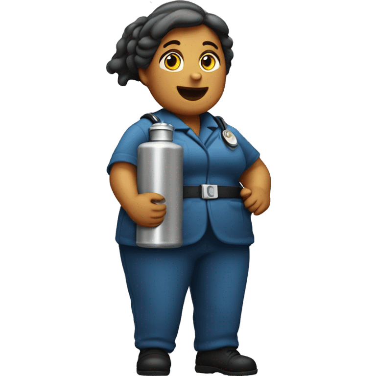 Old fat female EMT holding a flask emoji