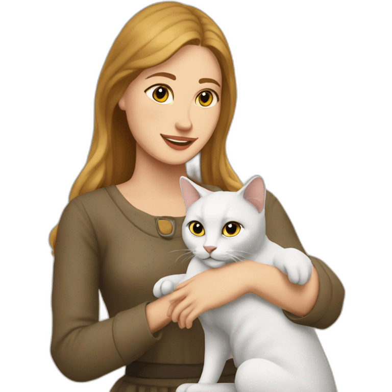 Polish Magdalena petting a cat emoji