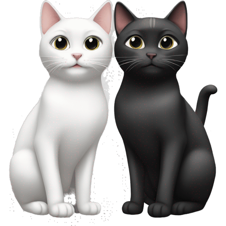 Two black and white cats ￼ emoji