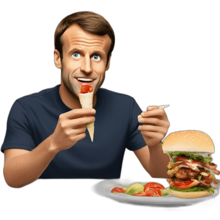 emmanuel macron eat kebab emoji