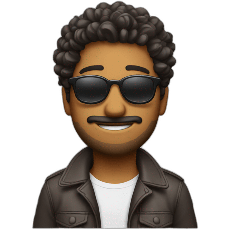 chico con  gafas pelo rizado emoji