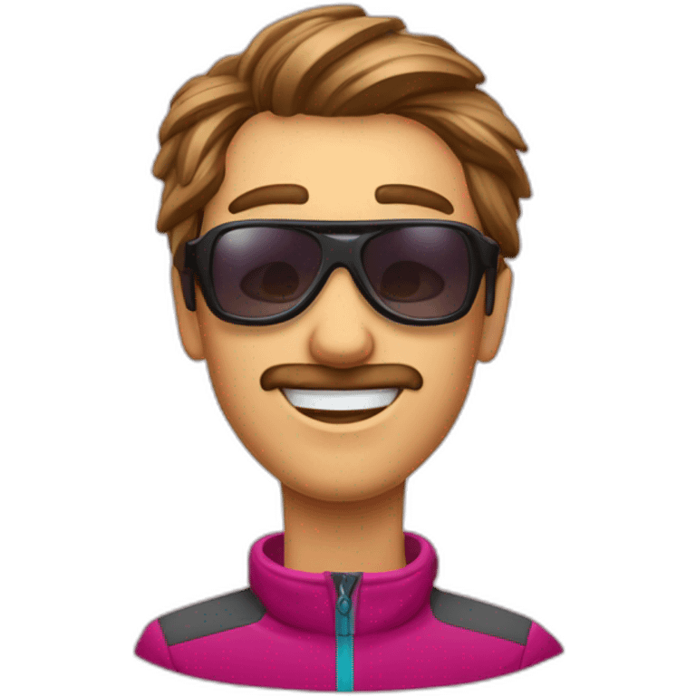 Destru à das lunettes de ski et il a des lockes emoji