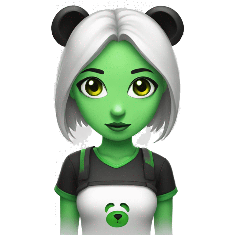 Green-eyed panda girl with vrs logo emoji