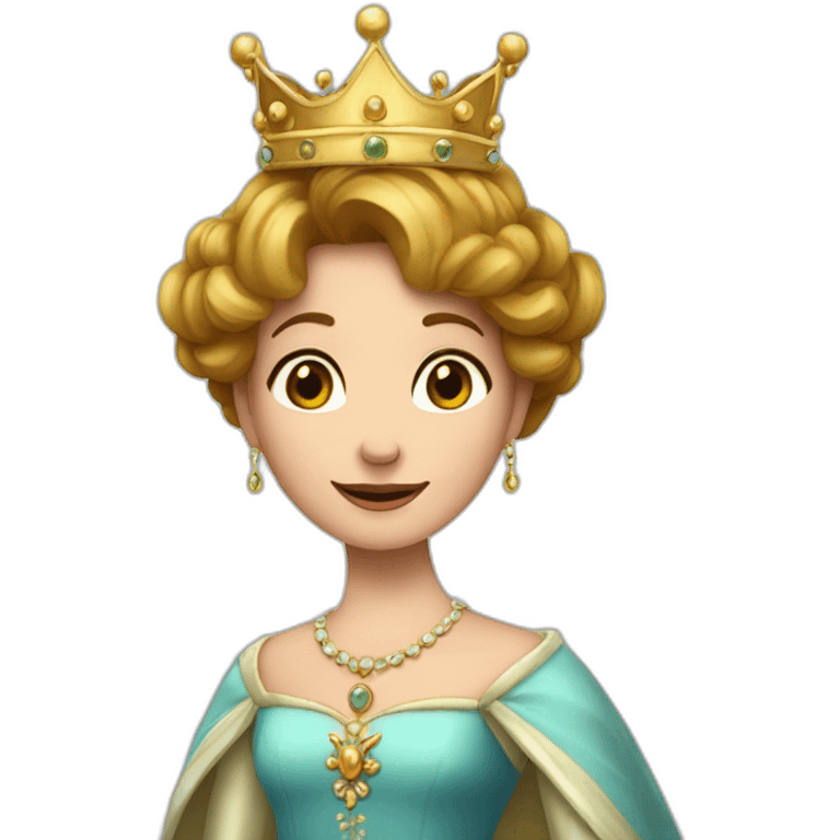 Une reine avec une couronne qui fais un doigt emoji