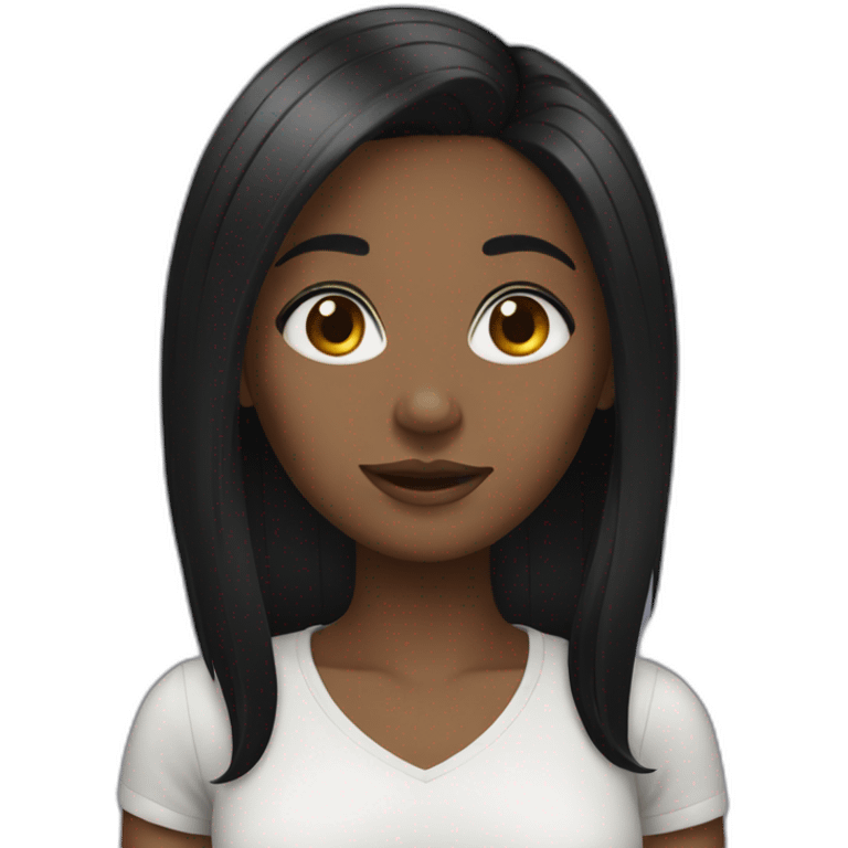 black hair girl emoji